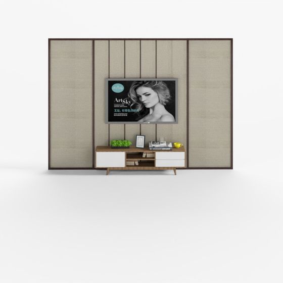 Stylish Minimalist Living Room Divider 3D model