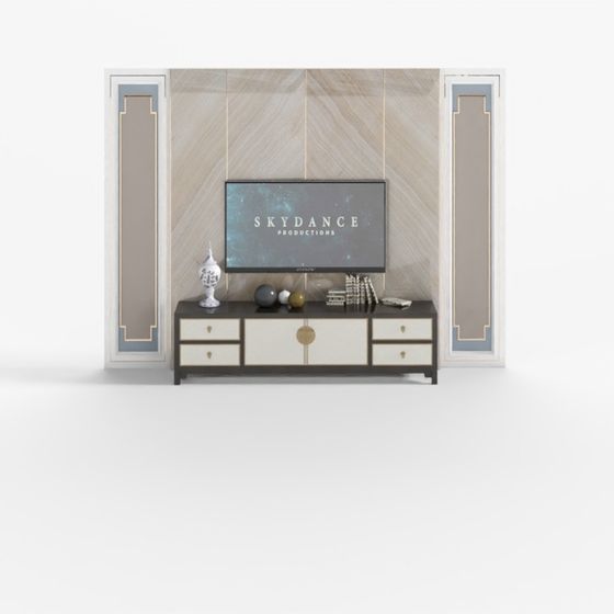 Elegant Living Room TV Stand 3D model