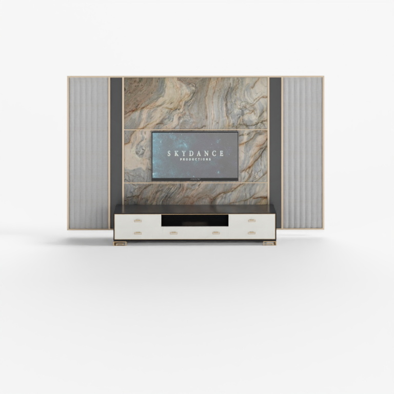 Elegant Marble TV Console 3D model