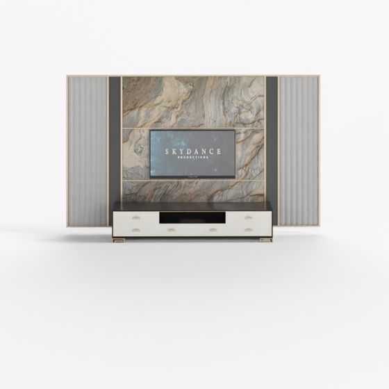 Elegant Marble TV Console 3D model
