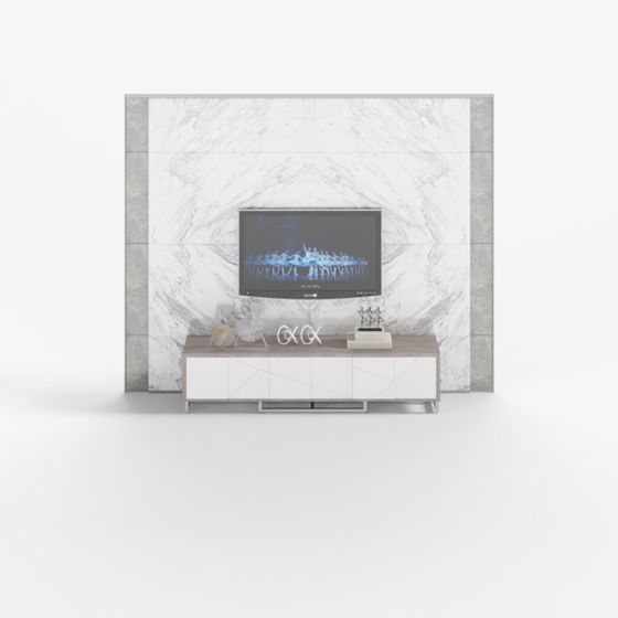 Elegant Marble TV Console 3D Model for Modern Spaces