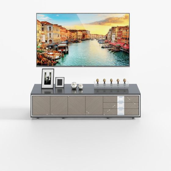 Elegant Low-Polygon TV Cabinet 3D model for Modern Spaces