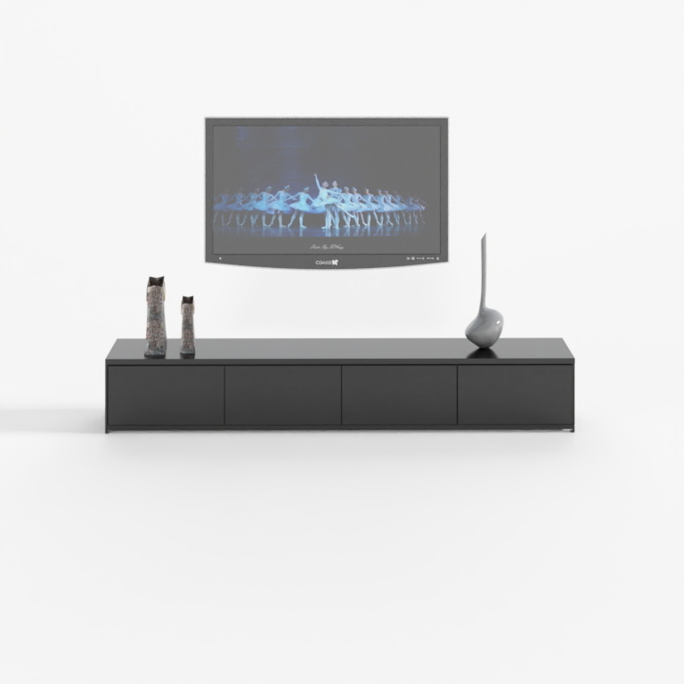 Modern minimalist black wood paint living room TV Cabinet combin