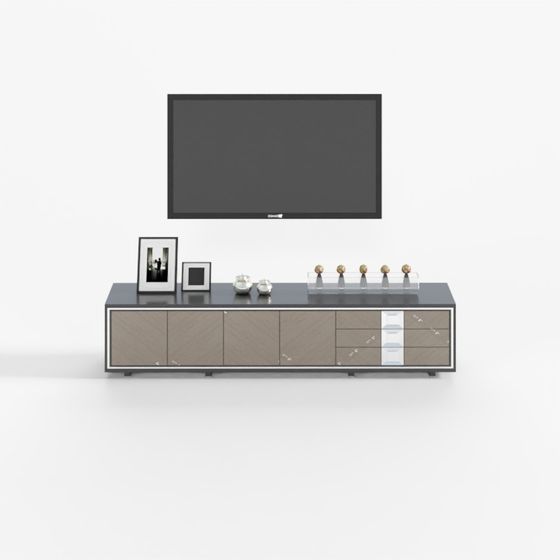Stylish Low-Poly TV Cabinet 3D model for Modern Interiors