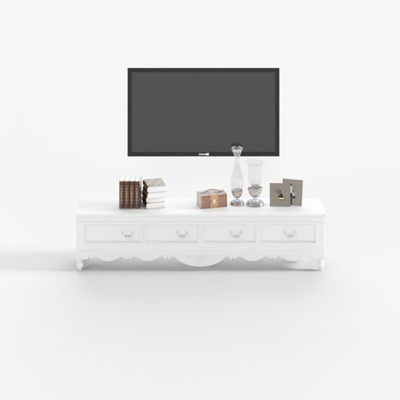 Luxurious TV Cabinet Combination 3D Model in Earth Color