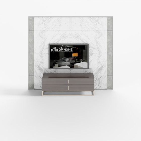 Marble TV Wall Unit 3D model