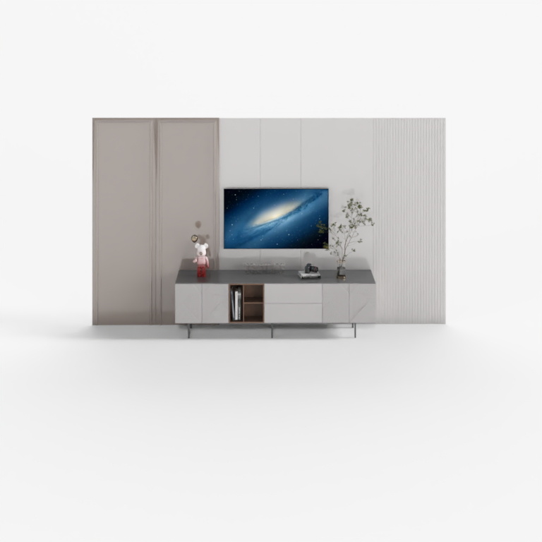 Modern minimalist TV cabinet combination