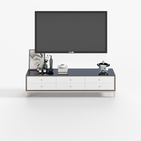 Elegant Low-Poly TV Cabinet 3D model