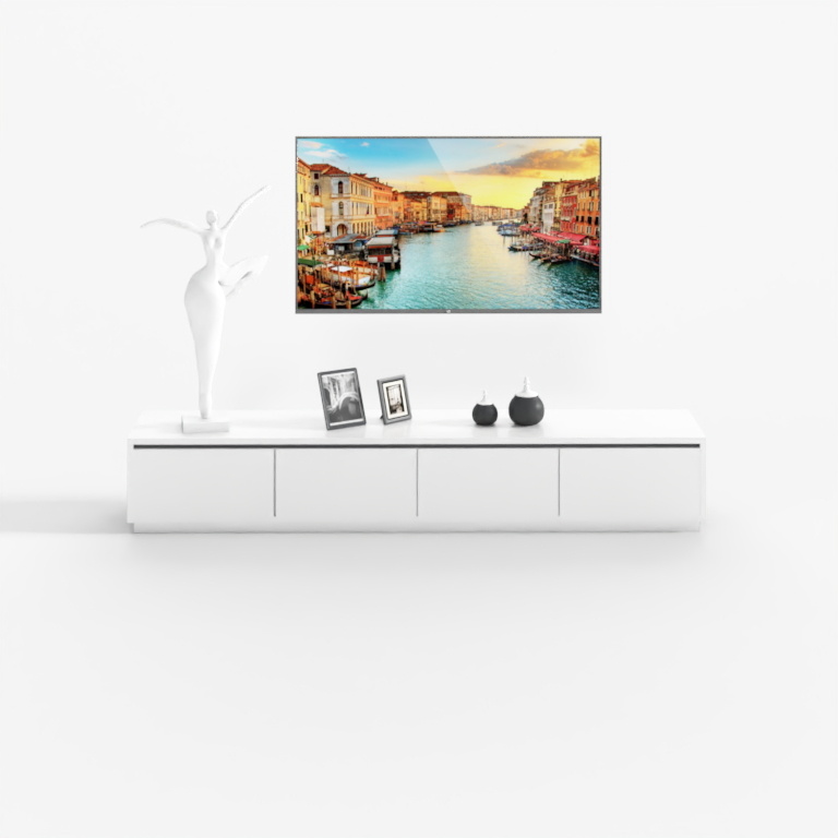 Modern minimalist white wood paint living room TV storage Cabine