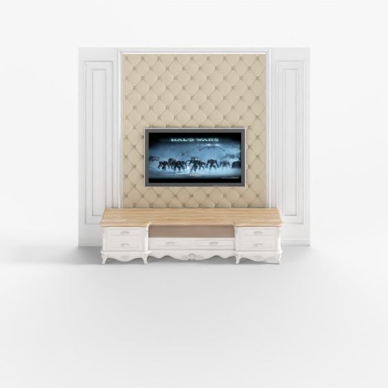 Luxe Wall Unit 3D model for Elegant Interiors