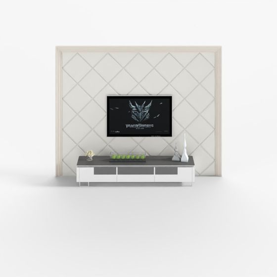 Stylish Low-Poly TV Wall Frame 3D model