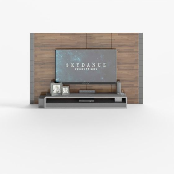 Sleek Living Room Entertainment Center 3D model for Modern Designs