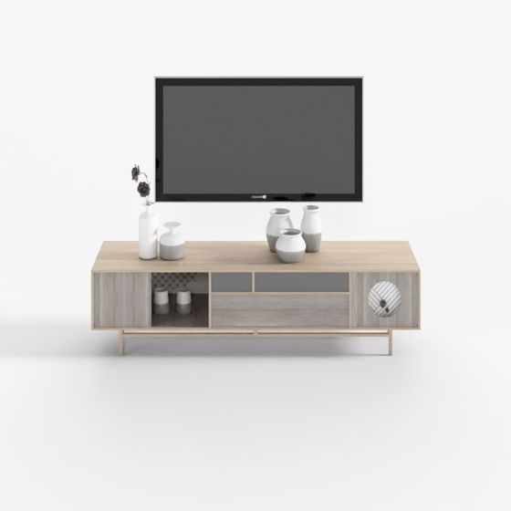 Elegant Low-Poly TV Cabinet 3D model for Contemporary Homes