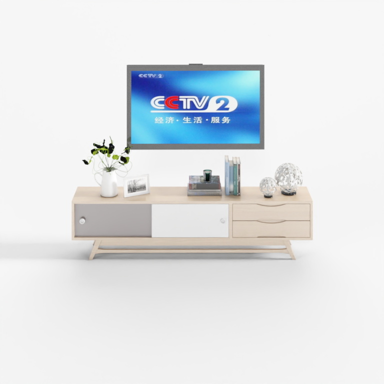 Elegant Low-Polygon 3D Model TV Cabinet