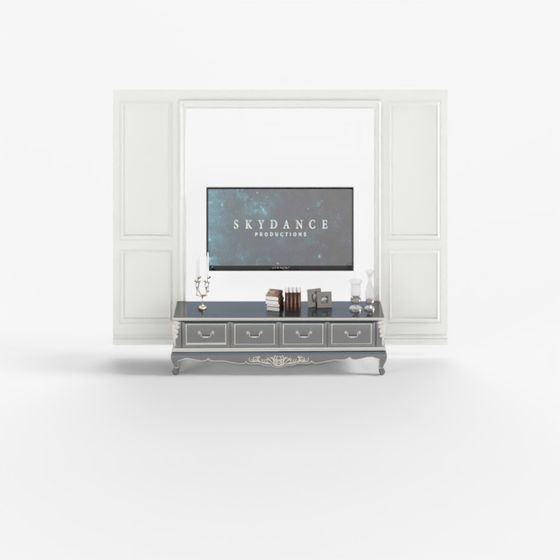 Elegant TV Wall Unit 3D model