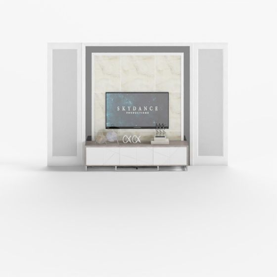 Sleek Modern Entertainment Center 3D model