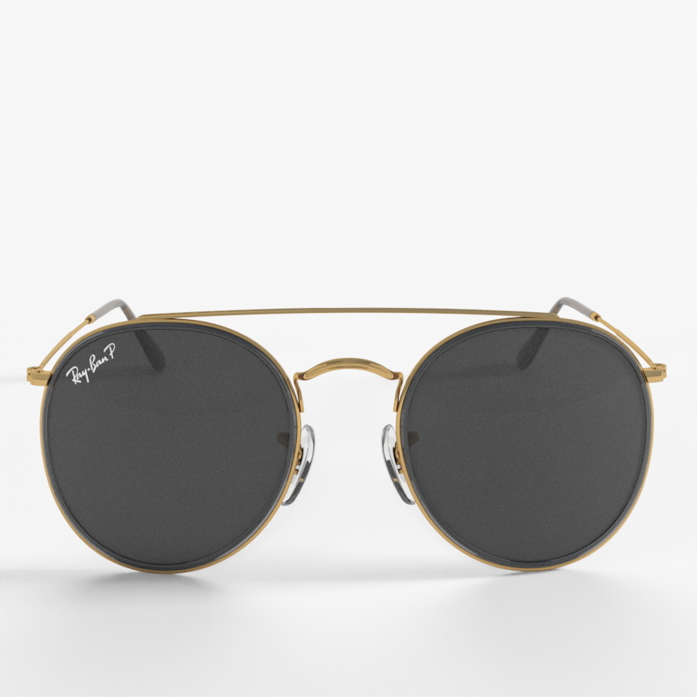 Round Double Bridge Sunglasses Gold
