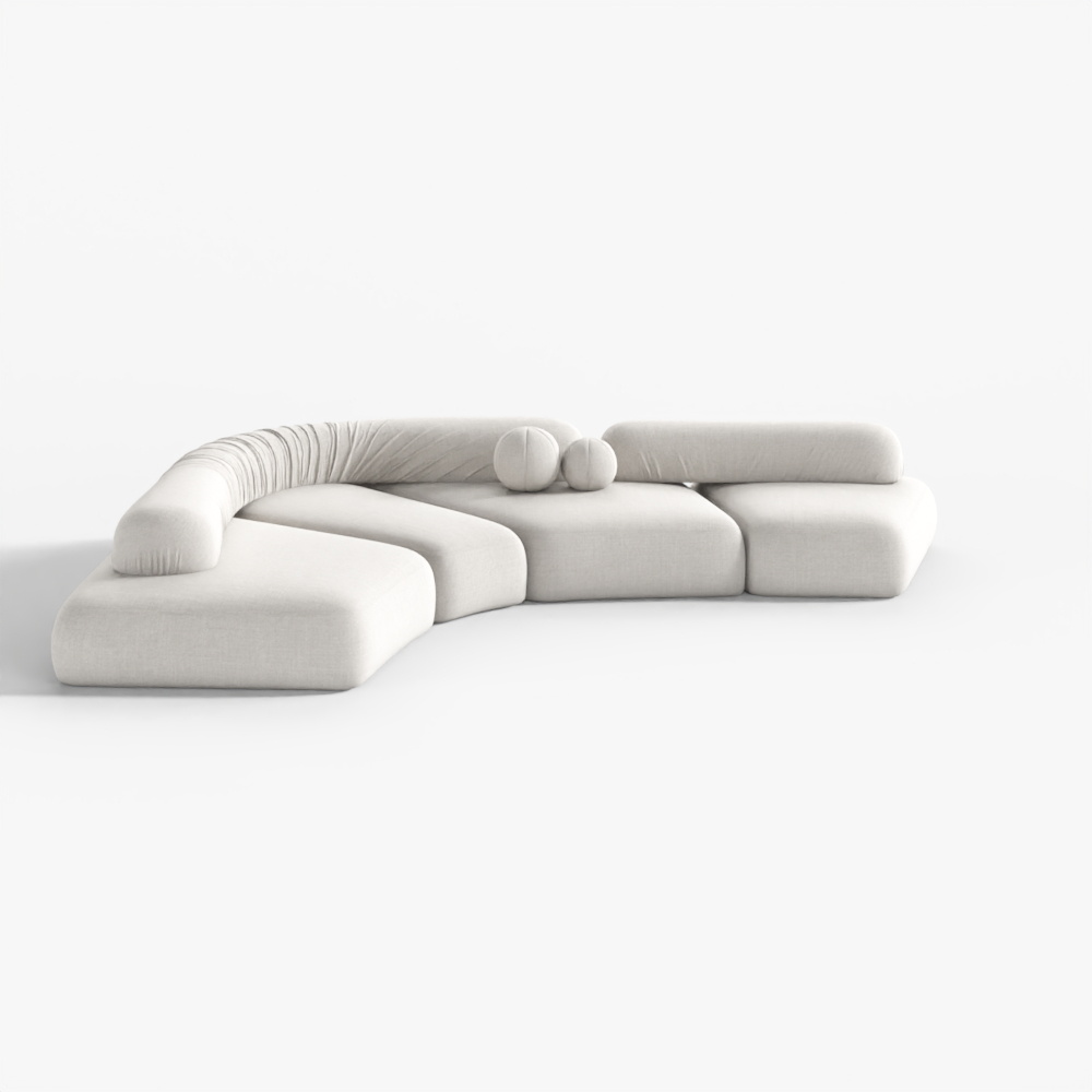 Sofá Curvo Multi-Asiento Moderno