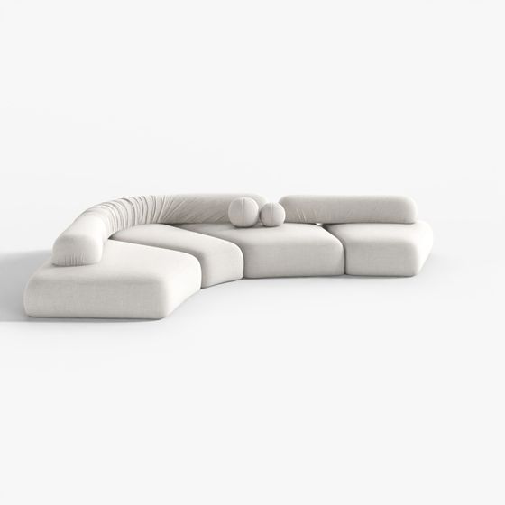 Sofá Curvo Multi-Asiento Moderno