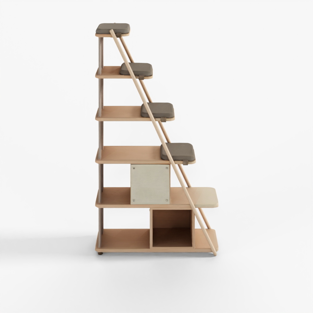 Iloom Bookcase Cat Tower (1200mm Wide 6-Tier)-Cushion Type (Online Mall Exclusive)