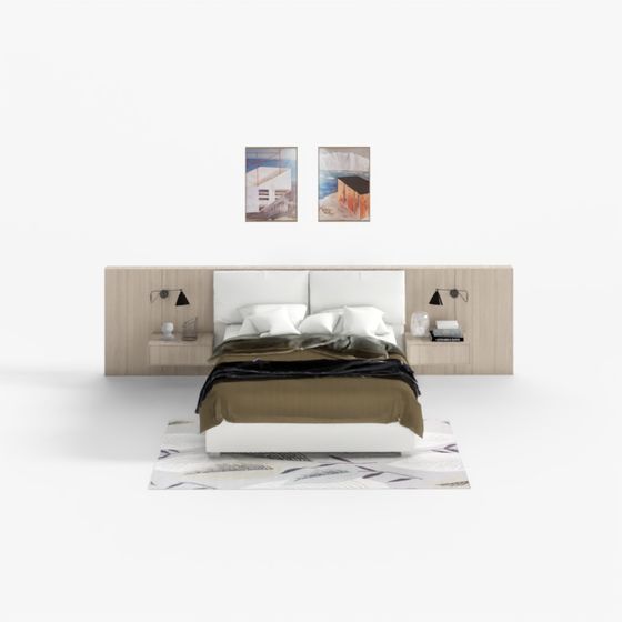City Sleep Bed Headboard 3D model