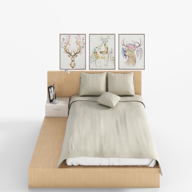 The original colors of the modern Japanese beech futon bed combi