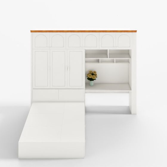 Foldable Bed and Cabinet Combination 3D model
