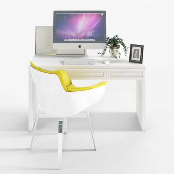 Modern Desk with Chair 3D Model