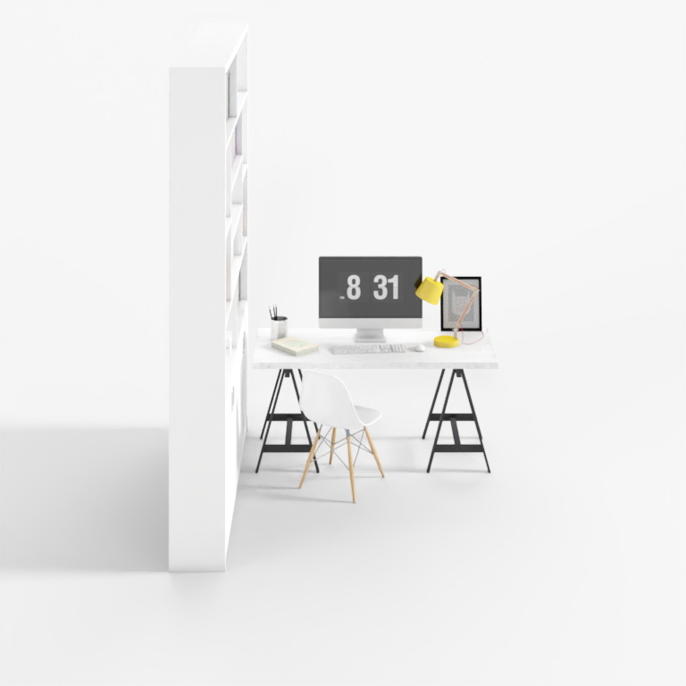 Modern minimalist solid wood Desk combination