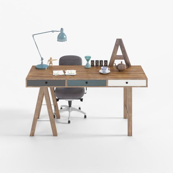 Industrial Style Desk 3D model for Modern Interiors