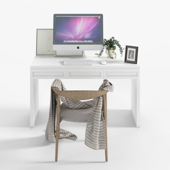 Modern Minimalist Workspace Desk 3D model