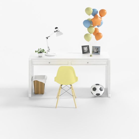 Minimalist Modern Desk Setup 3D model