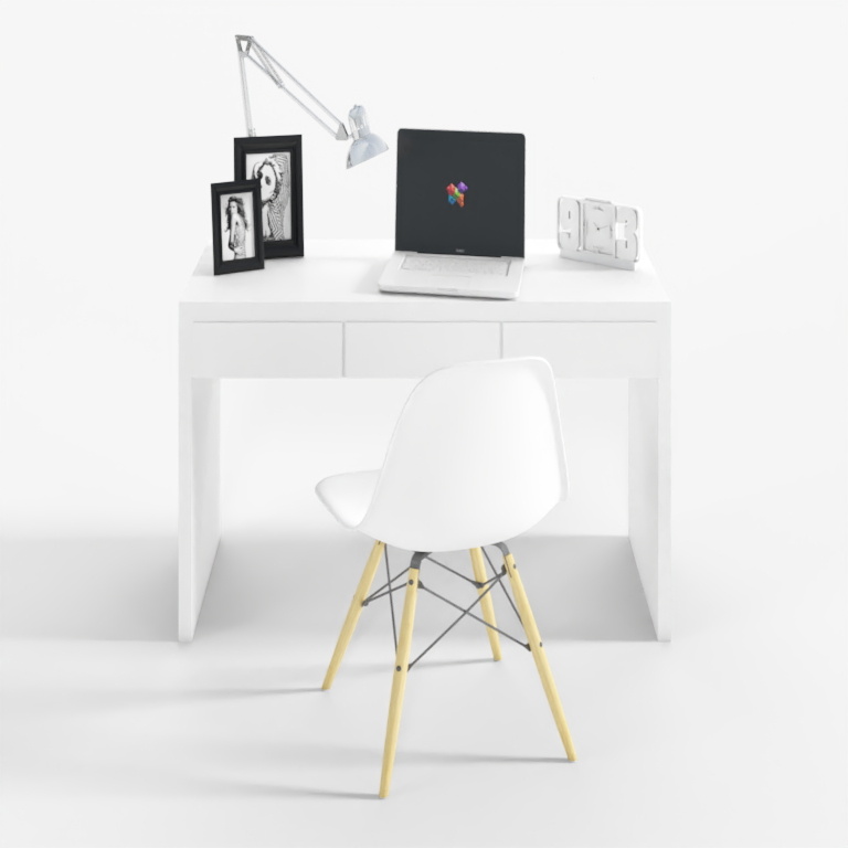 KJL-TTM11 - Combinazione Scrivania Bianca Moderna Minimalista