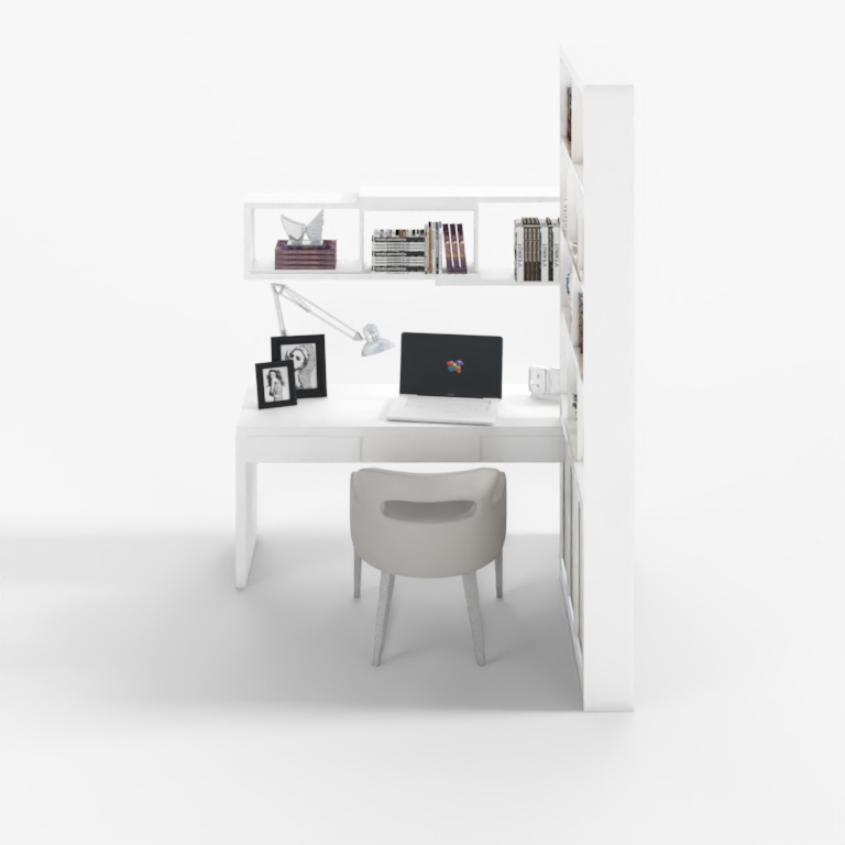 KJL-TTM11-modern and minimalist white study Desk and chair combi