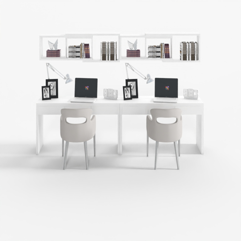 KJL-TTM11 - Combinazione Scrivania Bianca Minimalista Moderna