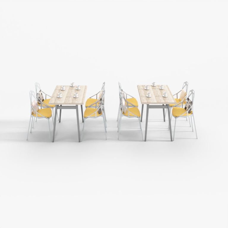 Bàn ghế kết hợp phong cách công nghiệp