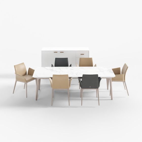 Urban Living Room Dining Table and Chairs Set 3D model