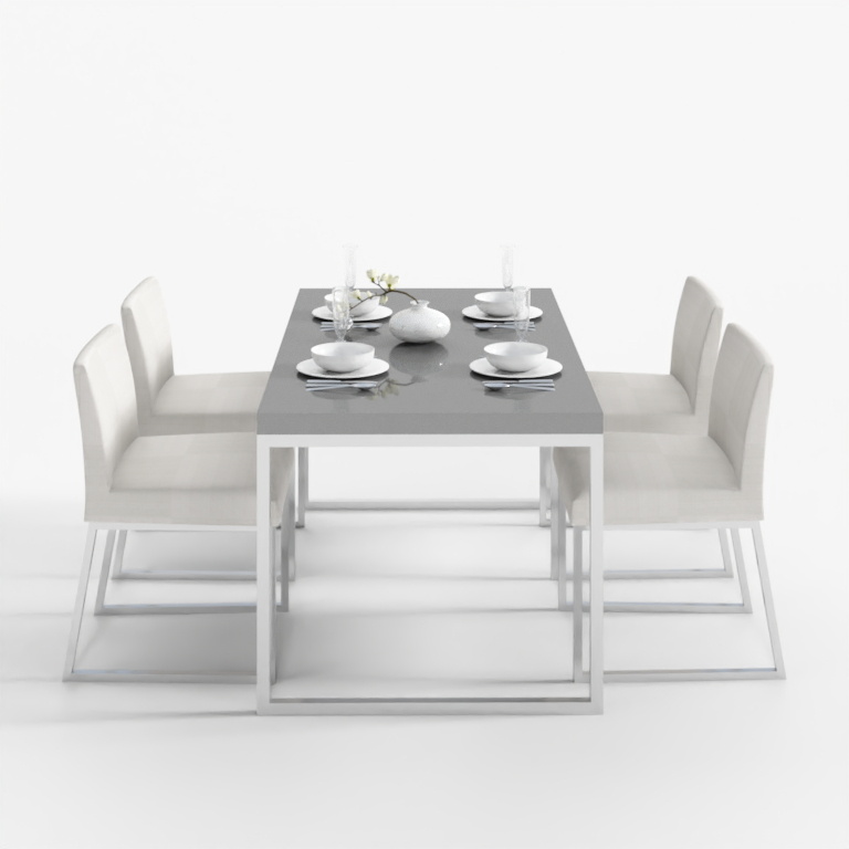 Sleek Modern Dining Set 3D model