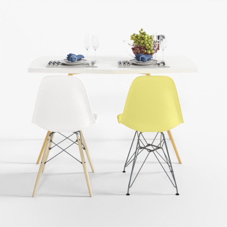 Three furnished-the Nordic IKEA single-product-dining table comb