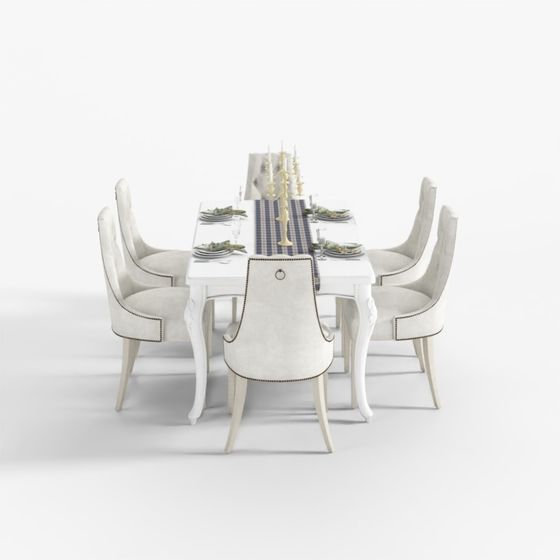 Elegant Dining Set 3D Model