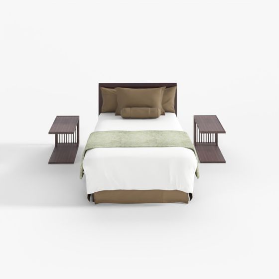 Elegant Low-Polygon Bed 3D Model for Modern Bedrooms