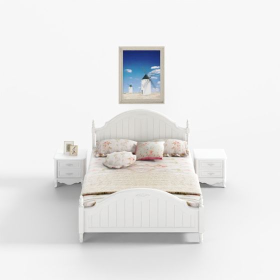 Classic White Bedroom Set 3D model