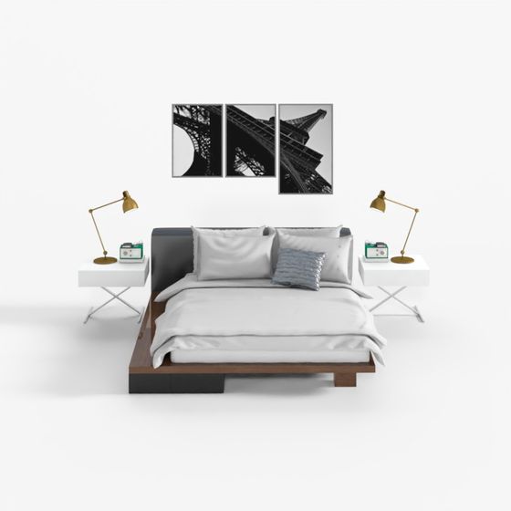Stylish Contemporary Bedroom 3D model