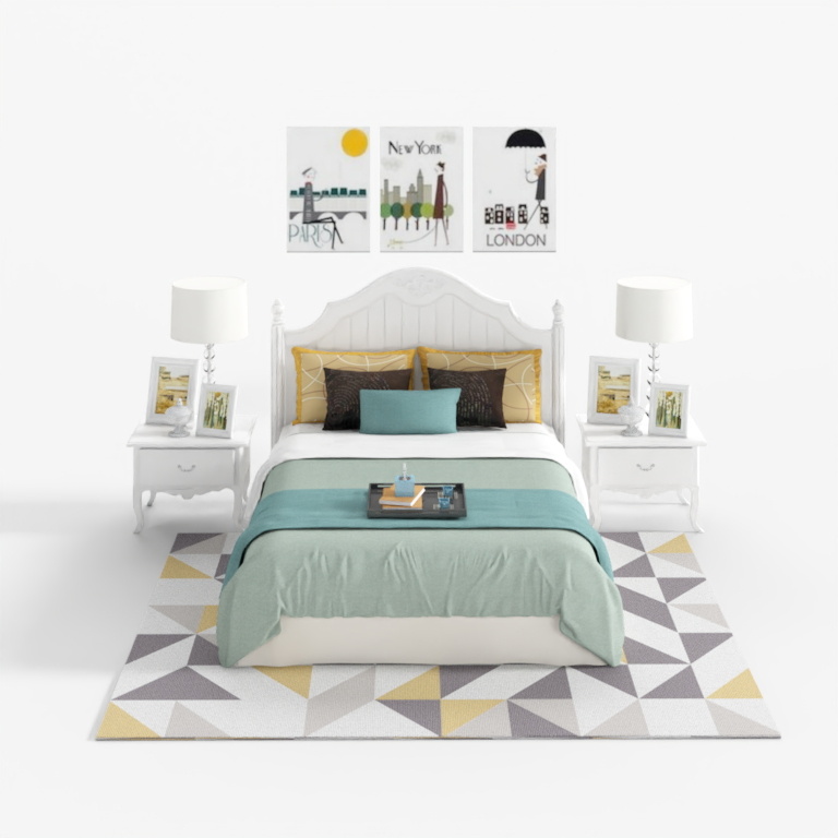 Floating light glimpse-rooms-bed combination