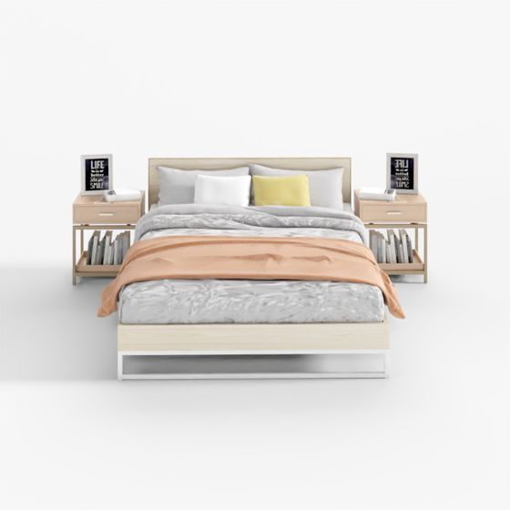Modern Low-Polygon Bed Frame 3D model