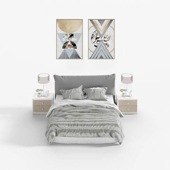 Urban Art Headboard 3D model for Modern Bedrooms