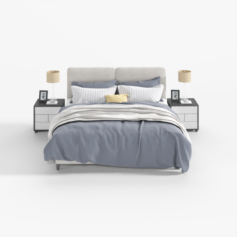 Kết hợp giường ngủ vải hiện đại