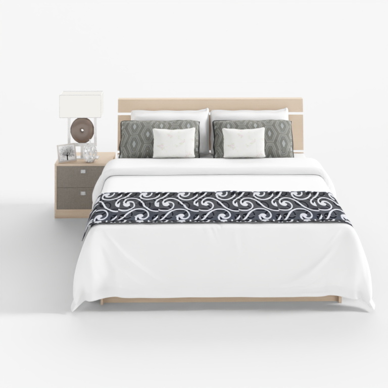 Giường gỗ sồi trắng EXO-Yi Xiao 1 kết hợp