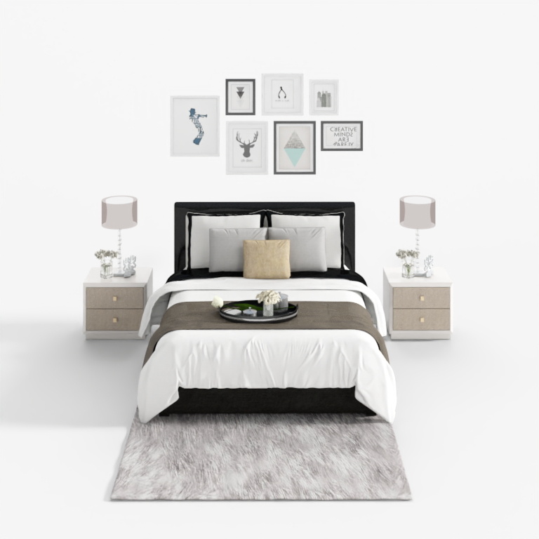 House cow-master bedroom-bed combination