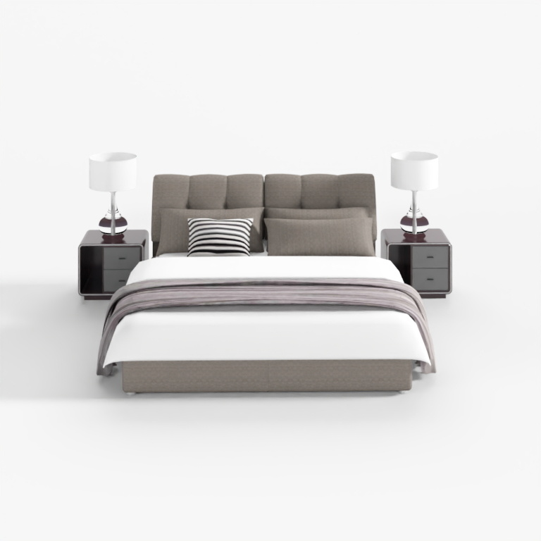 Modern style master bedroom double bed combination